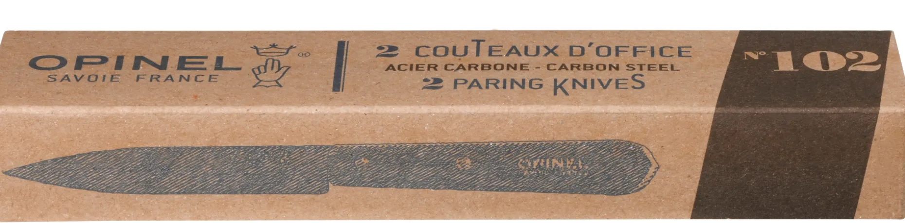 Boite de 2 Couteaux d'Office N°102 Carbone